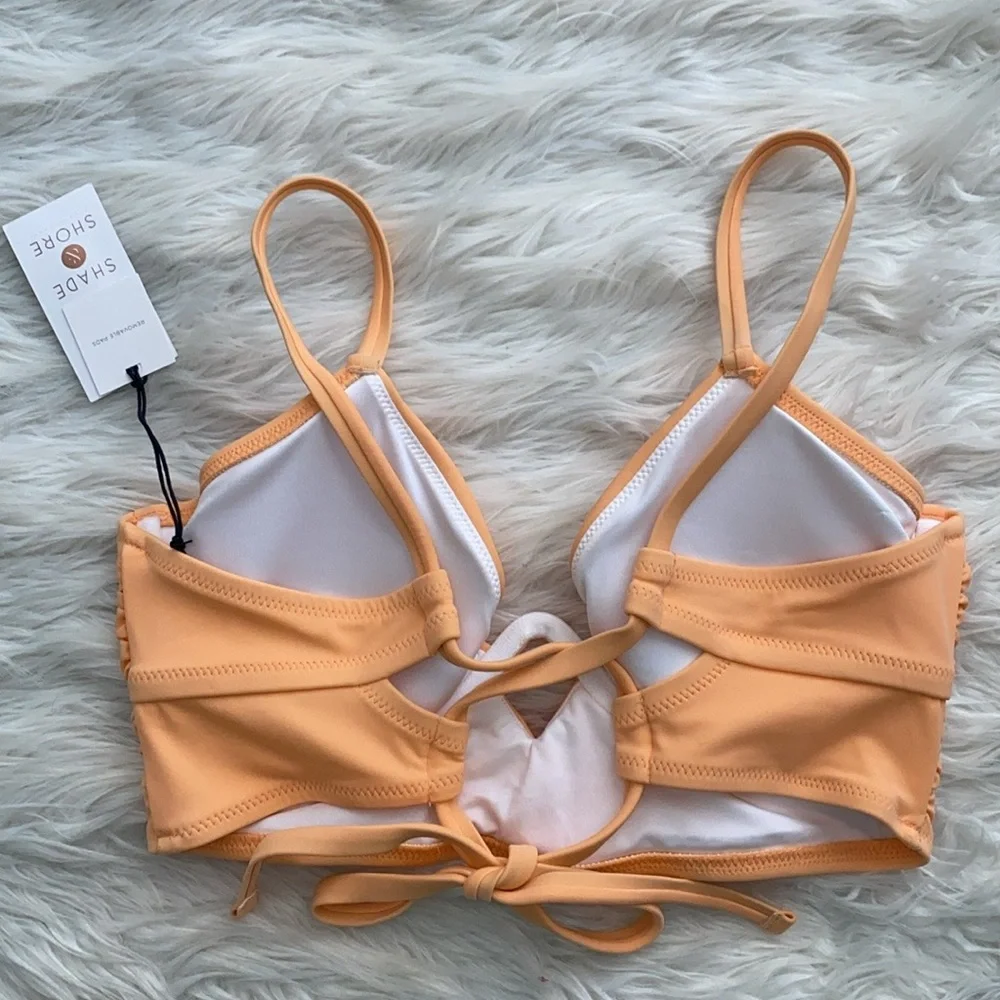 Shade & Shore | Creamsicle Shirred Keyhole Underwire Bikini Top